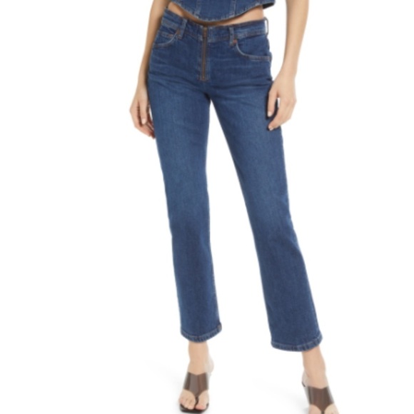 NWT Reformation Julianna Exposed Zip Straight Leg Jeans Mesa Size 27 Y2K - Picture 6 of 11